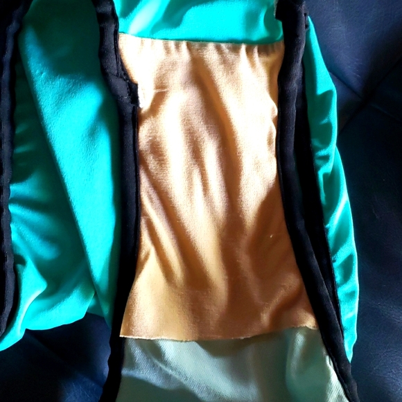 Bikini Bottoms Two-Fer Turquoise-Black Size Medium EUC - Picture 5 of 12